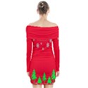 Merry Christmas Long Sleeve Off Shoulder Dress View2