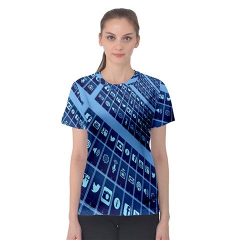 Mobile Phone Smartphone App Women s Sport Mesh Tee by Nexatart