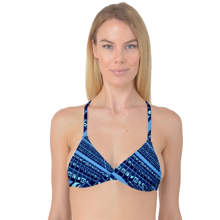 Mobile Phone Smartphone App Reversible Tri Bikini Top