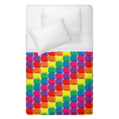 Rainbow 3d Cubes Red Orange Duvet Cover (single Size)