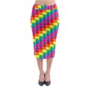 Rainbow 3d Cubes Red Orange Midi Pencil Skirt View1