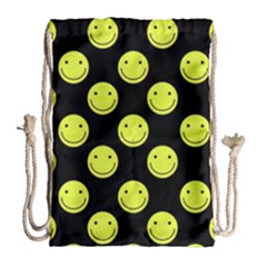 Happy Face Pattern Drawstring Bag (large)