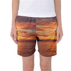 Sunset Sea Afterglow Boot Women s Basketball Shorts by Nexatart