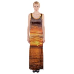 Sunset Sea Afterglow Boot Maxi Thigh Split Dress by Nexatart