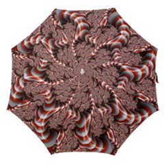 Fractal Abstract Red White Stripes Straight Umbrellas