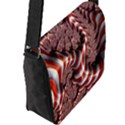 Fractal Abstract Red White Stripes Flap Messenger Bag (L)  View2