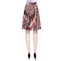 Fractal Abstract Red White Stripes A-Line Skirt View2