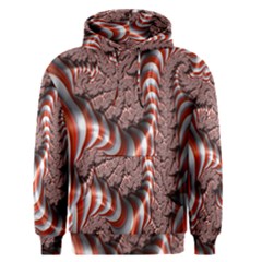 Fractal Abstract Red White Stripes Men s Pullover Hoodie