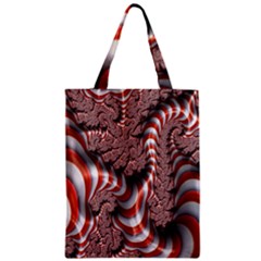 Fractal Abstract Red White Stripes Zipper Classic Tote Bag