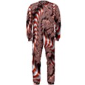 Fractal Abstract Red White Stripes OnePiece Jumpsuit (Men)  View1