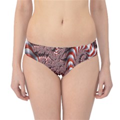 Fractal Abstract Red White Stripes Hipster Bikini Bottoms