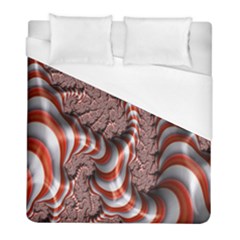 Fractal Abstract Red White Stripes Duvet Cover (Full/ Double Size)