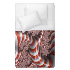 Fractal Abstract Red White Stripes Duvet Cover (Single Size)