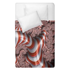 Fractal Abstract Red White Stripes Duvet Cover Double Side (Single Size)