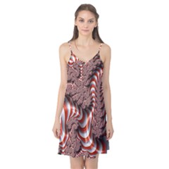Fractal Abstract Red White Stripes Camis Nightgown