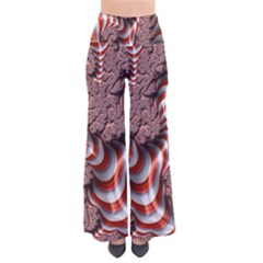 Fractal Abstract Red White Stripes Pants