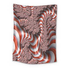 Fractal Abstract Red White Stripes Medium Tapestry