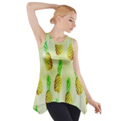 Pineapple Wallpaper Vintage Side Drop Tank Tunic