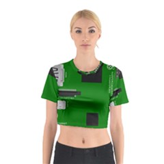 Raspberry Pi 3 Vector Cotton Crop Top by Nexatart