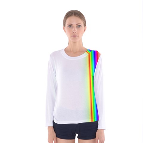 Rainbow Side Background Women s Long Sleeve Tee by Nexatart