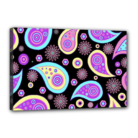 Paisley Pattern Background Colorful Canvas 18  x 12 