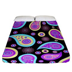 Paisley Pattern Background Colorful Fitted Sheet (California King Size)