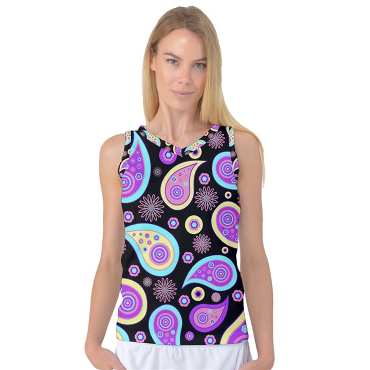 Paisley Pattern Background Colorful Women s Basketball Tank Top