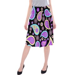 Paisley Pattern Background Colorful Midi Beach Skirt