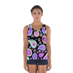 Paisley Pattern Background Colorful Women s Sport Tank Top 