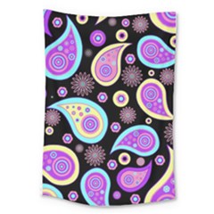 Paisley Pattern Background Colorful Large Tapestry by Nexatart