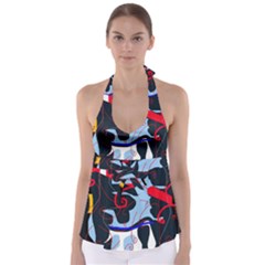 Abstraction Babydoll Tankini Top by Valentinaart