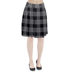 Plaid Checks Background Black Pleated Skirt by Nexatart
