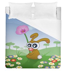 Easter Spring Flowers Happy Duvet Cover (queen Size) by Nexatart