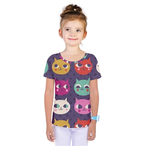 Colorful Kitties Kids  One Piece Tee by Brittlevirginclothing