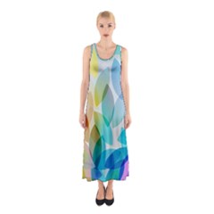 Rainbow Feather Sleeveless Maxi Dress by Brittlevirginclothing