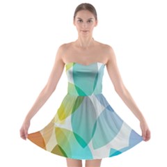 Rainbow Feather Strapless Bra Top Dress