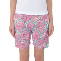 Moroccan flower mosaic Women s Basketball Shorts