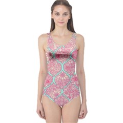 Moroccan flower mosaic One Piece Swimsuit