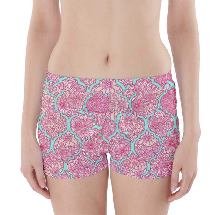 Moroccan flower mosaic Boyleg Bikini Wrap Bottoms