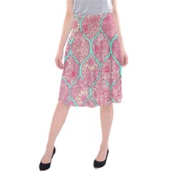 Moroccan flower mosaic Midi Beach Skirt