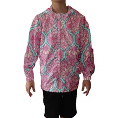 Moroccan flower mosaic Hooded Wind Breaker (Kids)