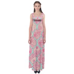 Moroccan flower mosaic Empire Waist Maxi Dress