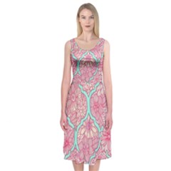 Moroccan flower mosaic Midi Sleeveless Dress