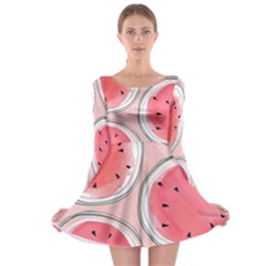 Cute Watermelon Long Sleeve Skater Dress by Brittlevirginclothing