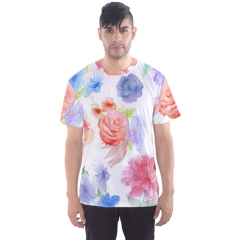 Watercolor Colorful Roses Men s Sport Mesh Tee by Brittlevirginclothing