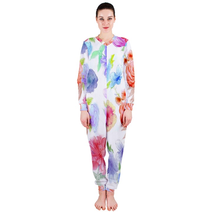 Watercolor colorful roses OnePiece Jumpsuit (Ladies) 