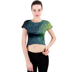 Gradiant Blue Crew Neck Crop Top by Brittlevirginclothing