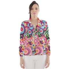 Colorful Flower Pattern Wind Breaker (women) by Brittlevirginclothing