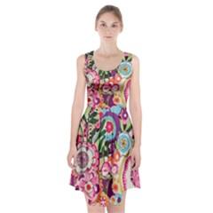 Colorful Flower Pattern Racerback Midi Dress by Brittlevirginclothing