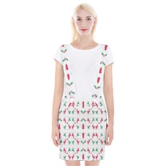 Reindeer Pattern Suspender Skirt